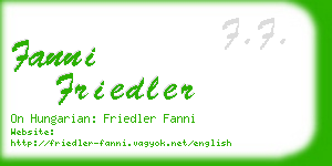 fanni friedler business card